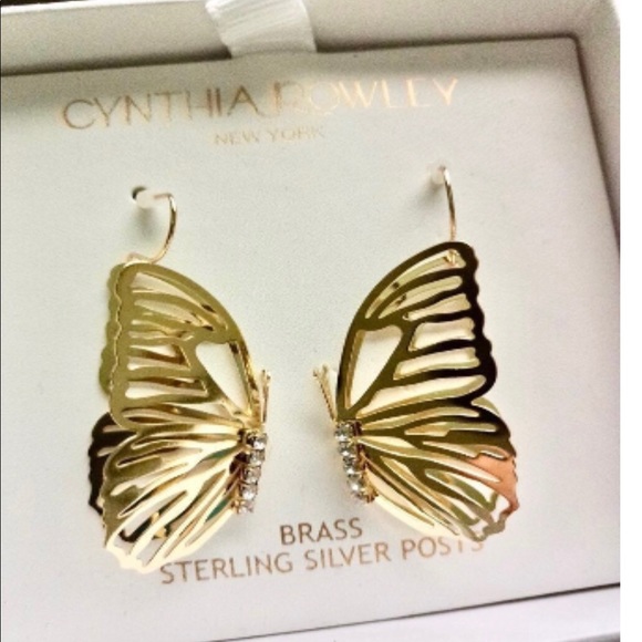 Cynthia Rowley Jewelry - NIB CYNTHIA ROWLEY BRASS BUTTERFLY EARRING